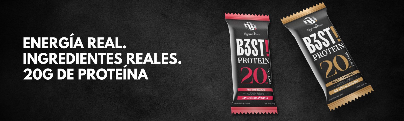 Barras de proteína Natural Bars B3ST Protein con 20g de proteína vegetal