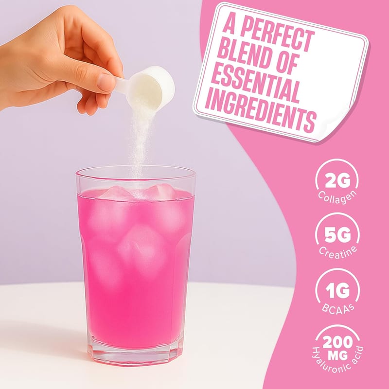 Preparación de Nutrex Creatine for Women Pink Lemonade - mezcla de ingredientes activos