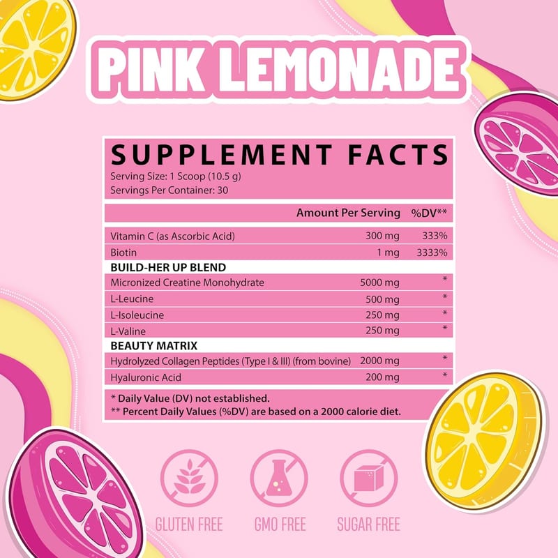 Nutrex Creatine for Women tarro Pink Lemonade - #1 booty growth for women