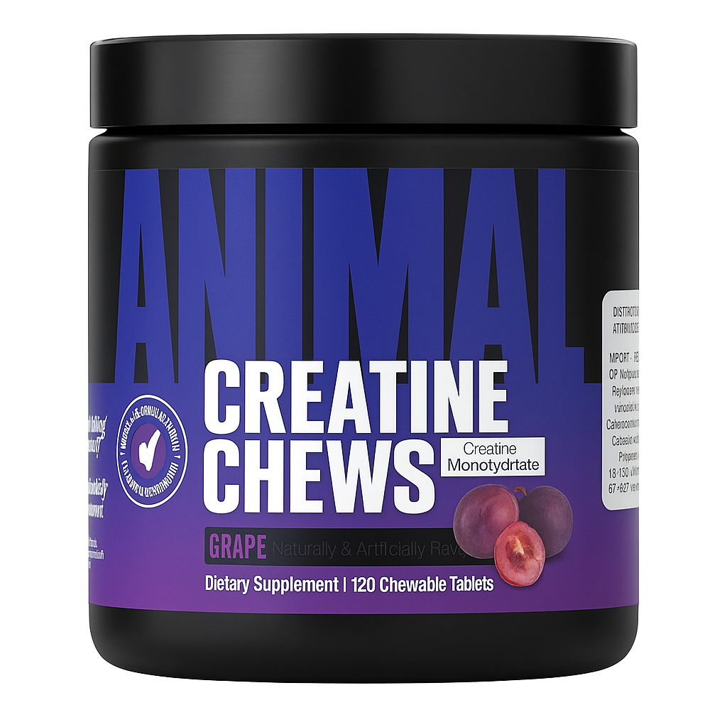 Animal Creatine Chews Grape 120 Tabletes Mastigáveis