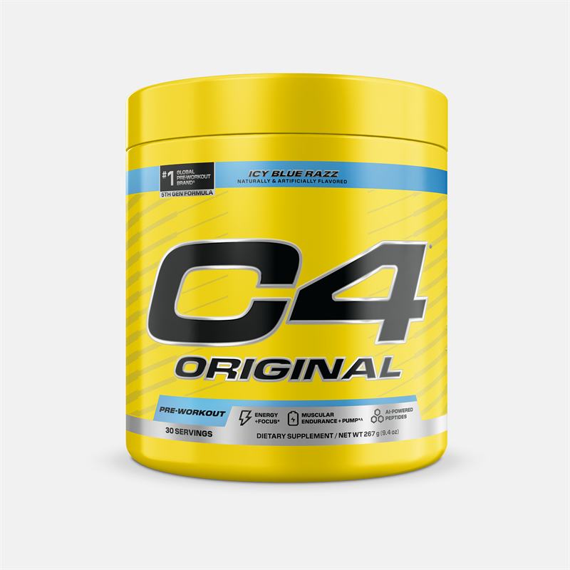Suplemento pre workout en polvo para el gimnasio