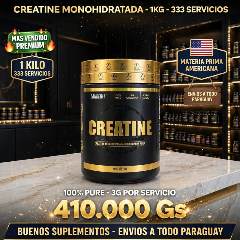 Landerfit Creatine Monohidratada 1KG — 333 servicios — Gs. 410.000