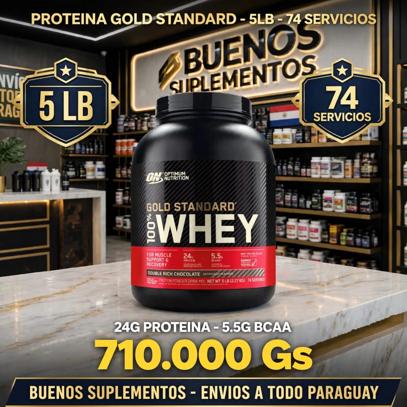 Proteína Gold Standard Whey 5lb de Optimum Nutrition — 74 servicios — Gs. 710.000